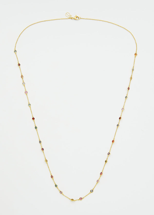 18kt Gold PSTM Myanmar Mixed Spinel Necklace