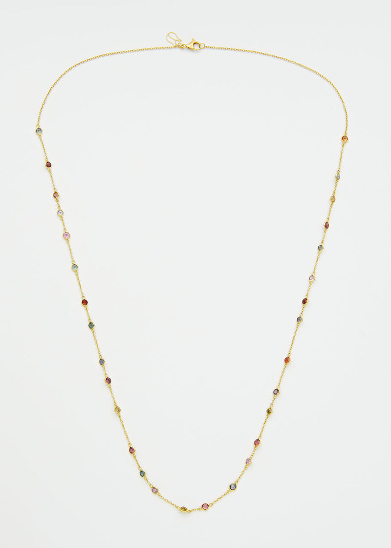 18kt Gold PSTM Myanmar Mixed Spinel Necklace