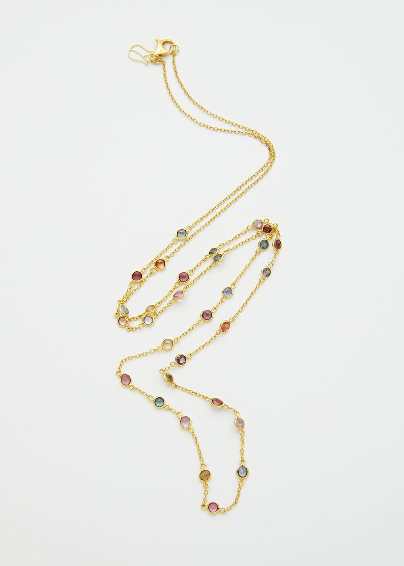 18kt Gold PSTM Myanmar Mixed Spinel Necklace