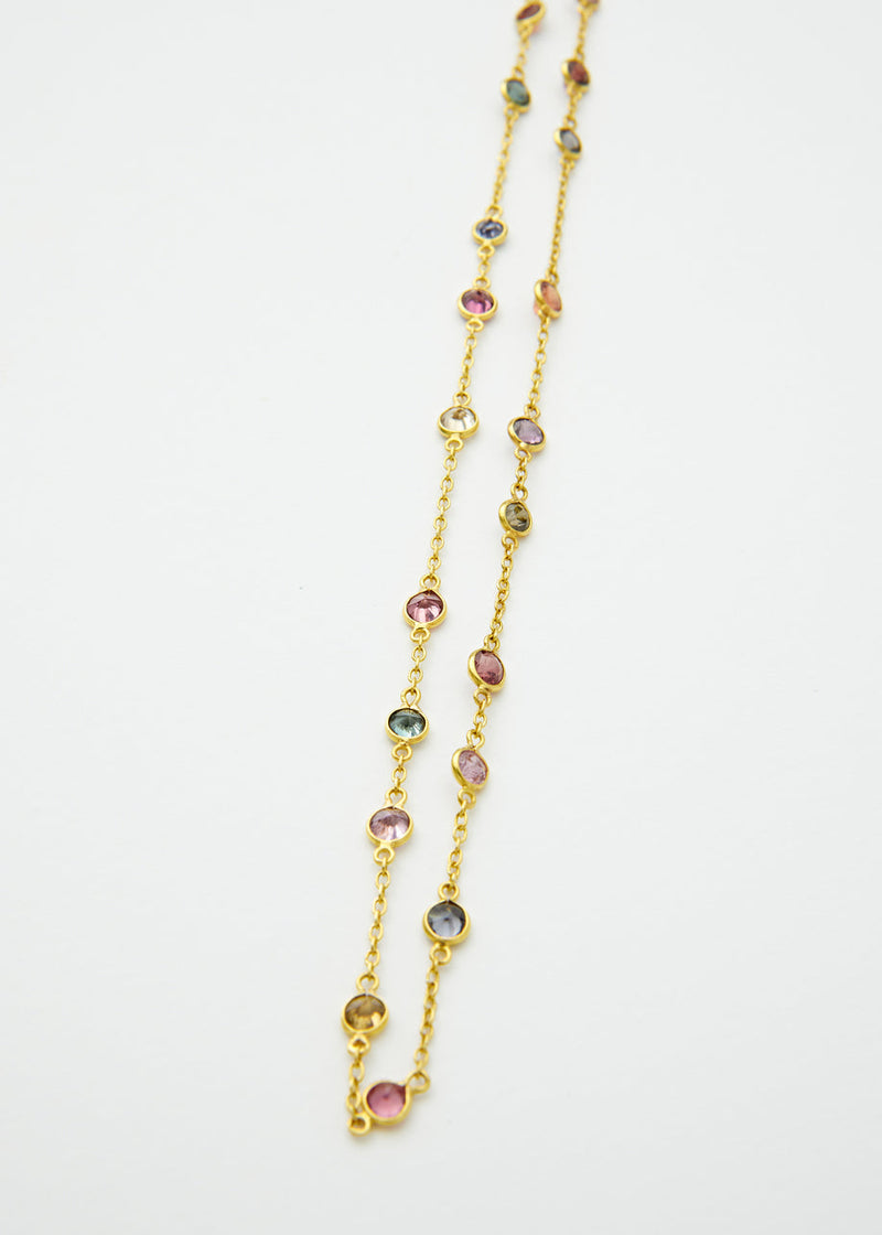 18kt Gold PSTM Myanmar Mixed Spinel Necklace