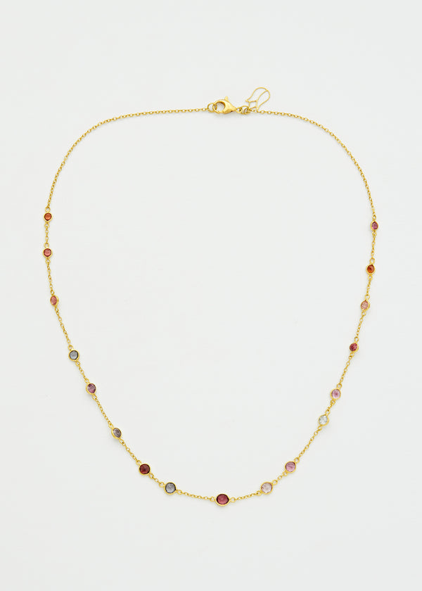 18kt Gold PSTM Myanmar Mixed Spinel Short Necklace