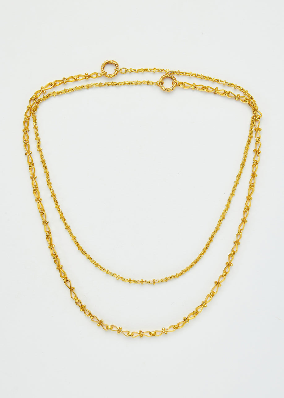 18kt Gold Vermeil PSTM Afghanistan Fariha Double Chain Necklace