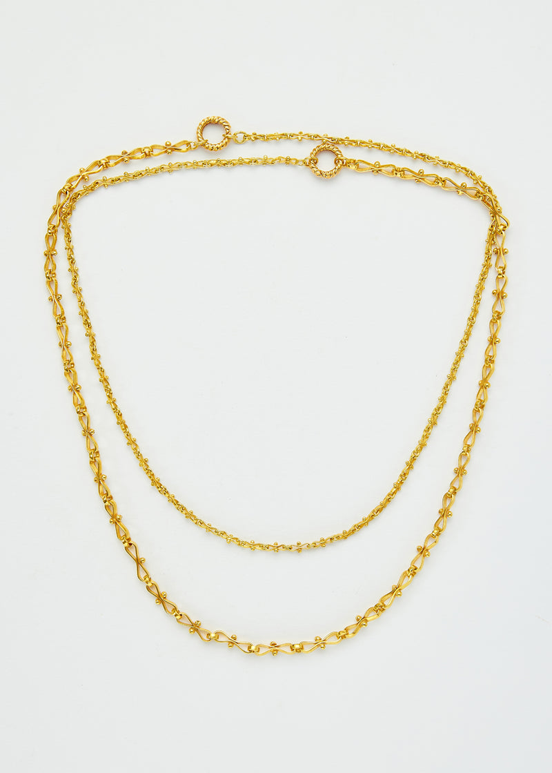 18kt Gold Vermeil PSTM Afghanistan Fariha Double Chain Necklace