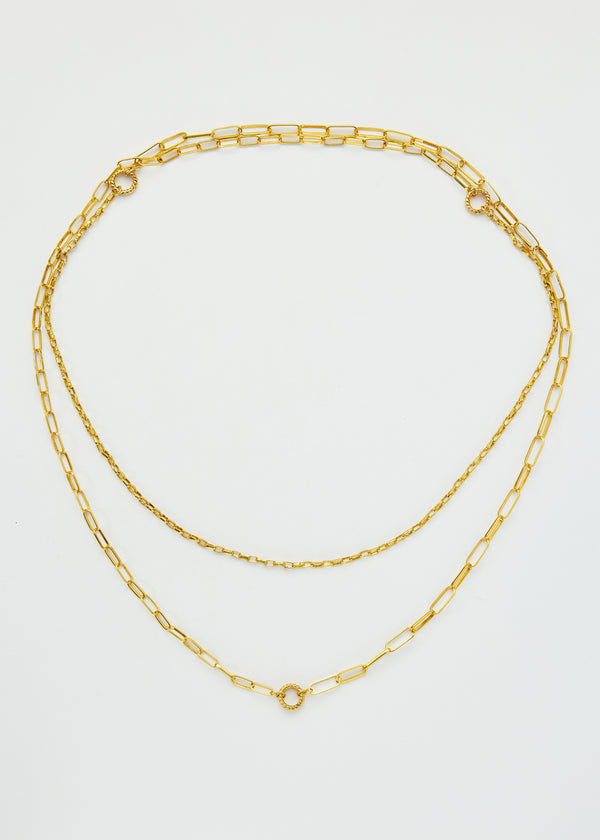 18kt Gold Vermeil PSTM Afghanistan Sahila Double Chain Necklace