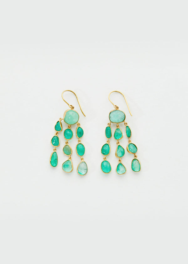 18kt Gold & Colombian Emerald Jellyfish Earrings