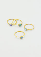 18kt Gold Indigo Aquamarine Claw Set Cup Ring