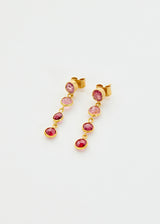 18kt Gold PSTM Myanmar Spinel Four Drop Studs