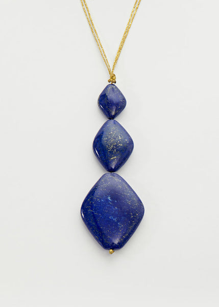 Lapis Archaic Three Stone Necklace – Pippa Small