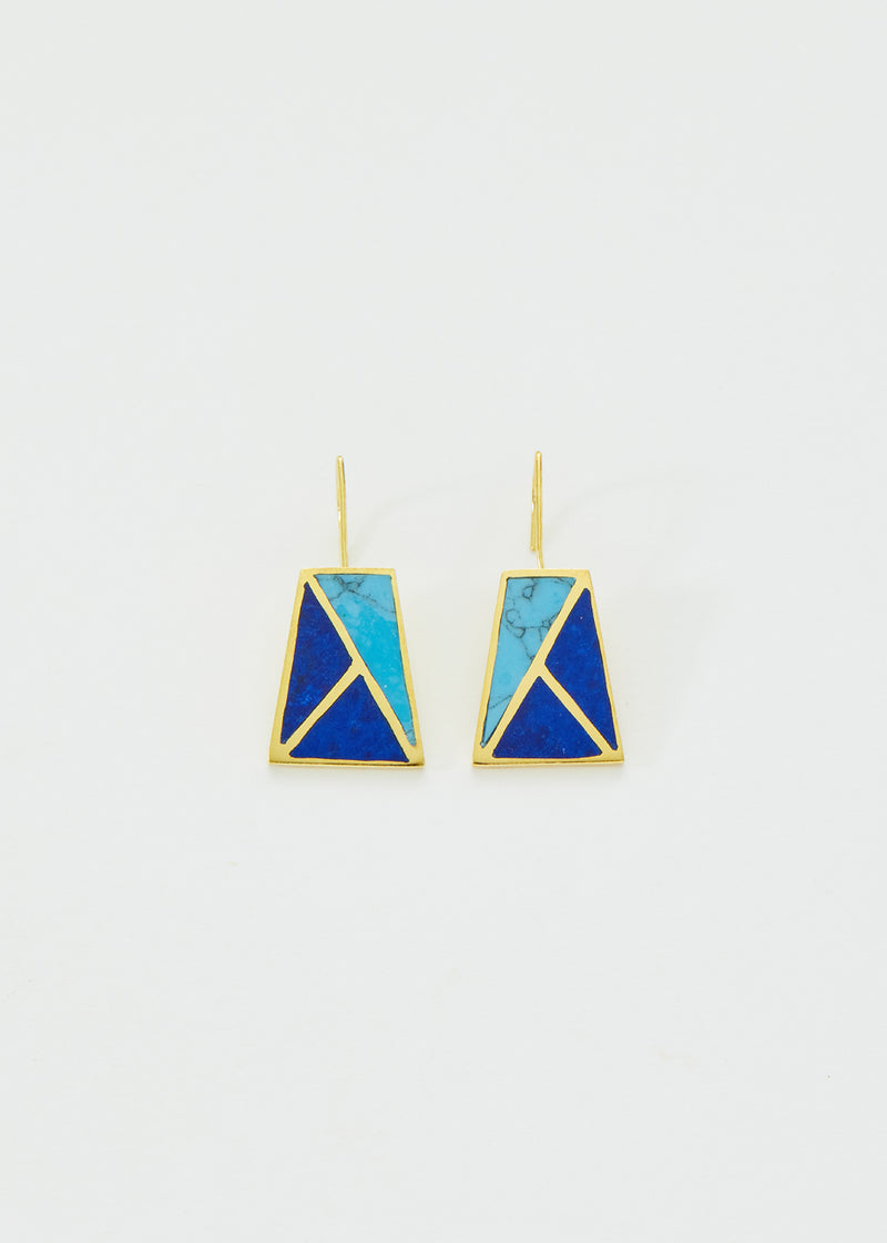 18kt Gold Vermeil Next Generation Lapis & Turquoise Hamasa Earrings