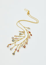 18kt Gold PSTM Myanmar Aurora Spinel Fringe Necklace