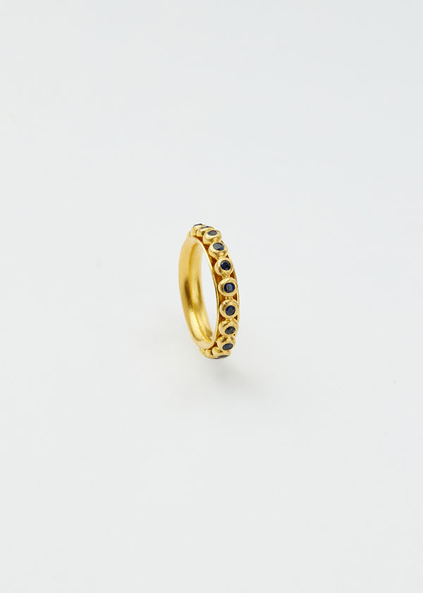 18kt Gold PSTM Myanmar Aurora Sapphire Spin Ring