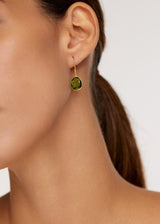 18kt Gold Green Tourmaline Single Drop Earrings