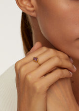 18kt Gold Rough Amethyst Metamorphic Cup Ring
