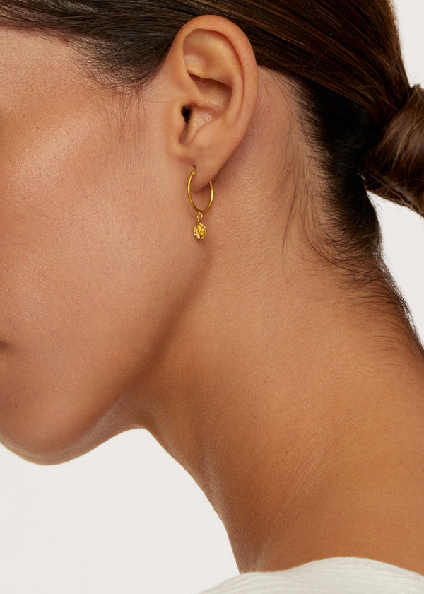 18kt Gold Posy Hoops