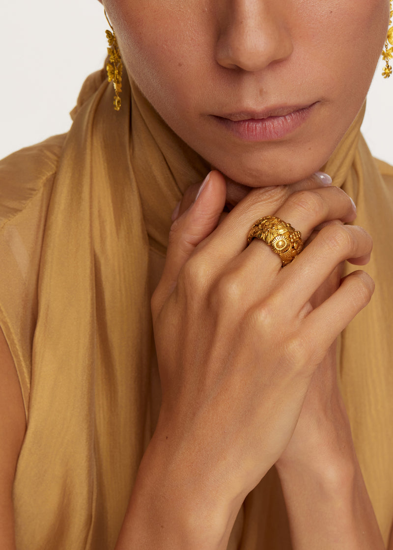 22kt Gold Garden Flower Ring