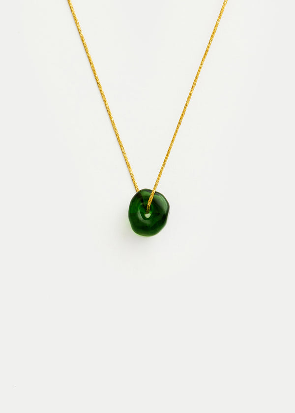 Azaz Green Glass Bead on Cord