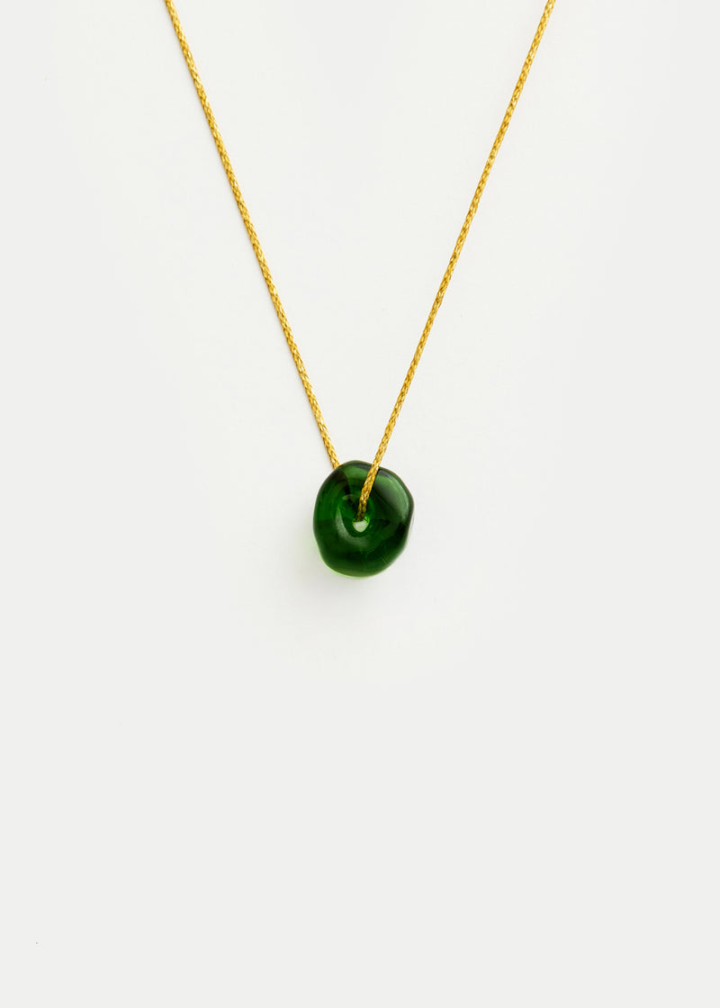 Azaz Green Glass Bead on Cord