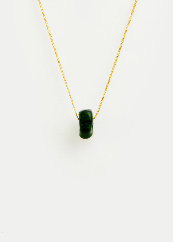 Azaz Green Glass Bead on Cord