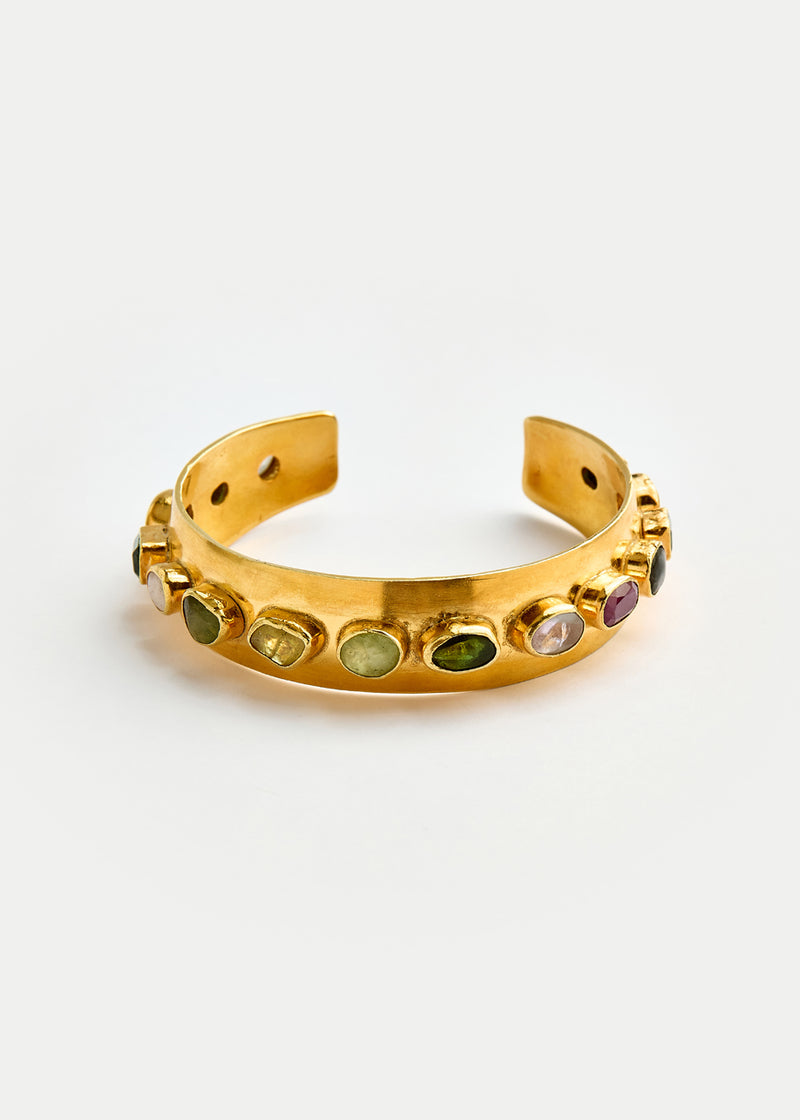 18kt Gold Vermeil PSTM Afghanistan Mixed Tourmaline Cuff