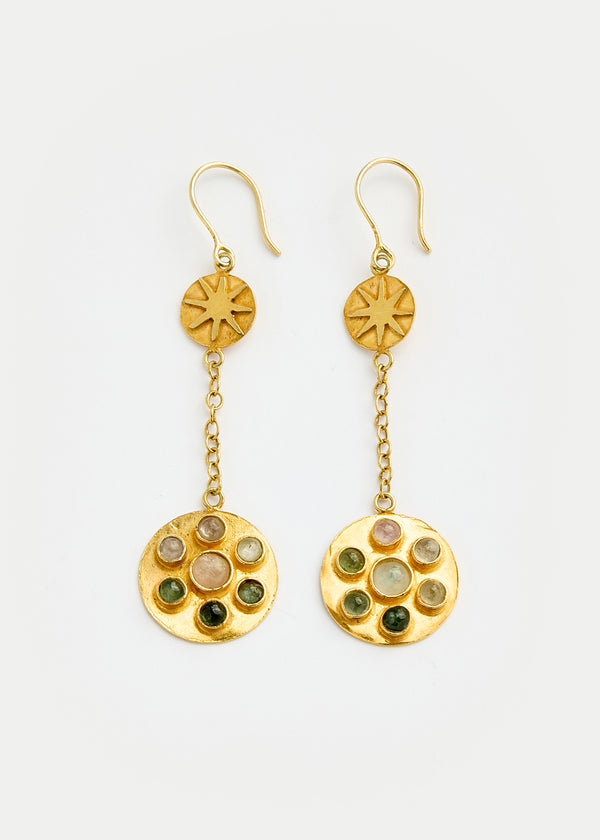 18kt Gold Vermeil PSTM Afghanistan Haseba Double Drop Earrings