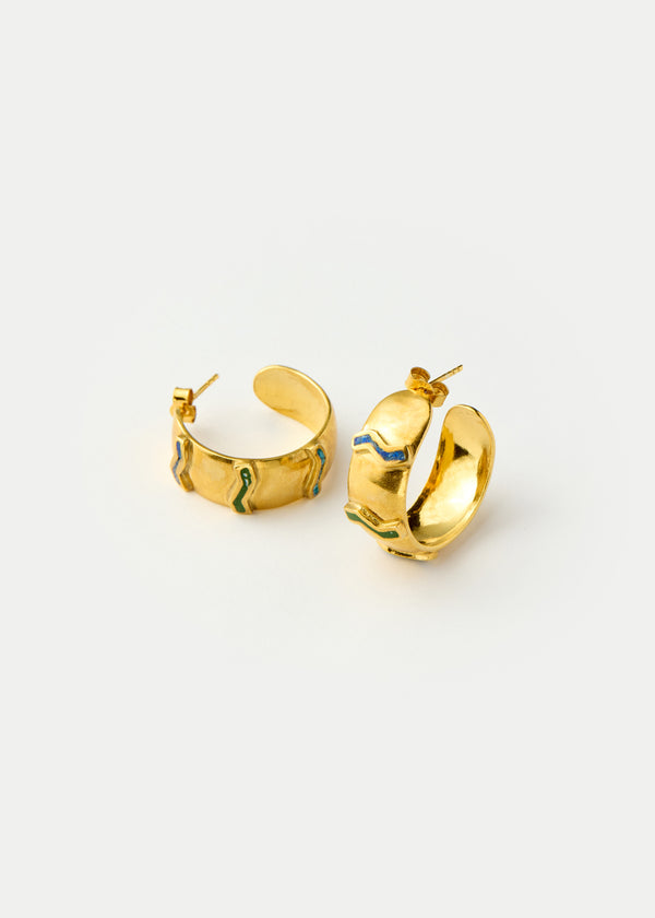 18kt Gold Vermeil PSTM Afghanistan Marham Hoops