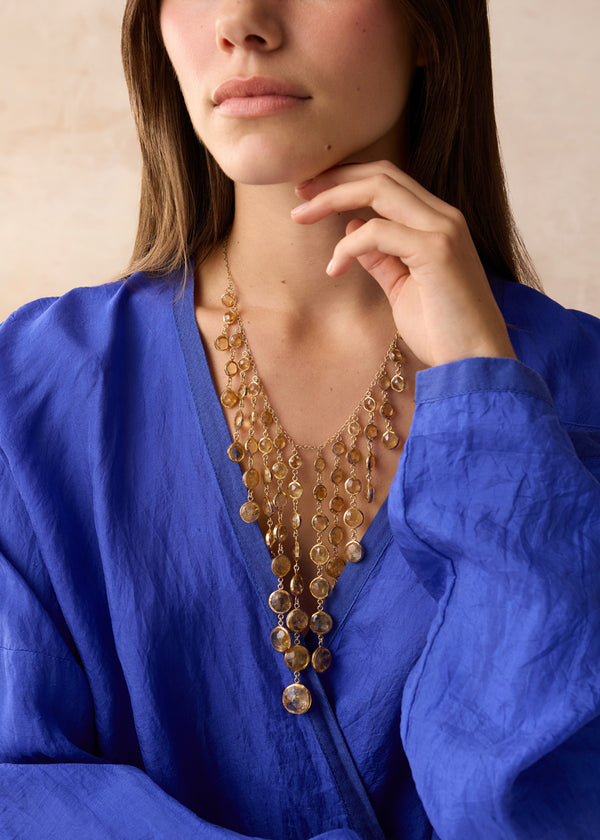 18kt Gold Vermeil PSTM Afghanistan Sussana Citrine Necklace