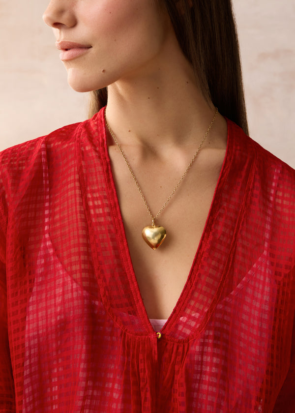 18kt Gold Vermeil PSTM Afghanistan Najwa Heart Pendant on Chain