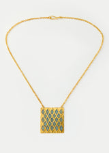 18kt Gold Vermeil PSTM Afghanistan Mawzon Lapis & Turquoise Necklace