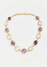 18kt Gold Vermeil PSTM Afghanistan Amethyst & Rose Quartz Necklace