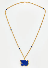 18kt Gold Vermeil PSTM Afghanistan Lapis Dove Necklace