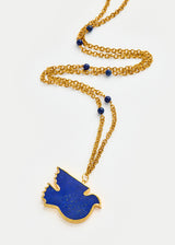 18kt Gold Vermeil PSTM Afghanistan Lapis Dove Necklace