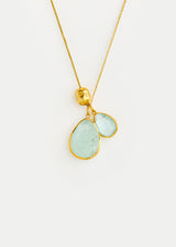 18kt Gold Vermeil PSTM Afghanistan Zindagi Now Faceted Aquamarine Pendants on Cord