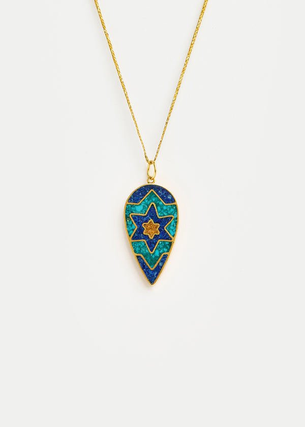 18kt Gold Vermeil PSTM Afghanistan Zarnegar Amulet on Cord