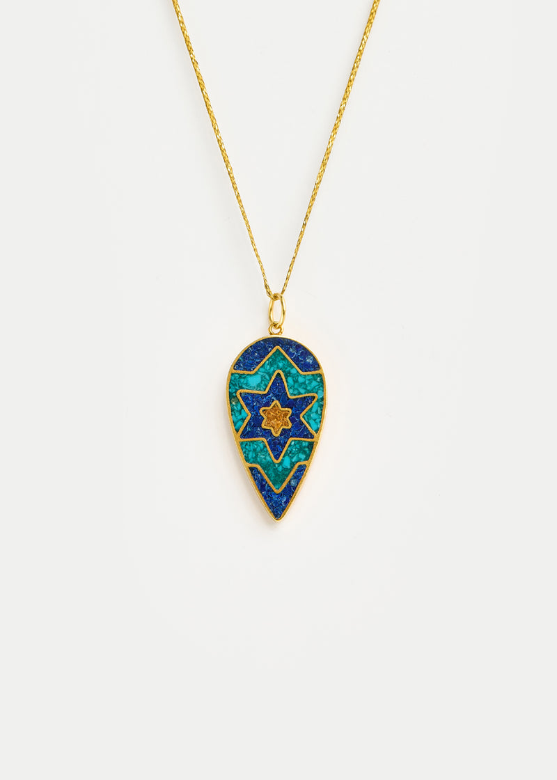 18kt Gold Vermeil PSTM Afghanistan Zarnegar Amulet on Cord