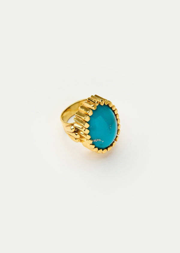 18kt Gold Vermeil PSTM Afghanistan Turquoise Anisa Ring