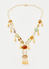 18kt Gold Vermeil PSTM Afghanistan Mixed Stones Zakera Necklace