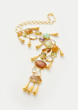 18kt Gold Vermeil PSTM Afghanistan Mixed Stones Zakera Necklace