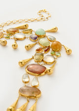 18kt Gold Vermeil PSTM Afghanistan Mixed Stones Zakera Necklace
