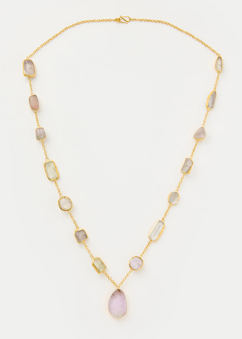 18kt Gold Vermeil PSTM Afghanistan Hamida Kunzite Long Necklace