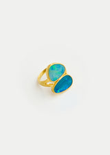 18kt Gold Alectrona Opal Double Greek Ring