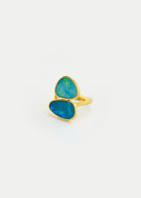 18kt Gold Alectrona Opal Double Greek Ring