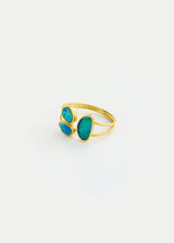 18kt Gold Alectrona Opal Three Stone Almost Ring
