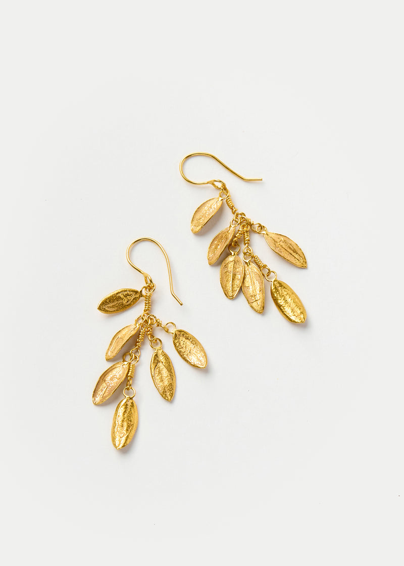 18kt Gold Bethlehem Multi Zaytun Leaf Earrings