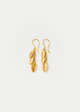 18kt Gold Bethlehem Three Zaytun Leaf Earrings