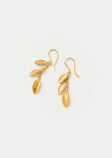 18kt Gold Bethlehem Three Zaytun Leaf Earrings