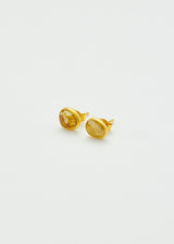 18kt Gold Sun's Rays Rutilated Quartz Classic Studs