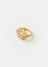 18kt Gold Venus Round Abalone Shell Ring