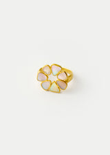 18kt Gold Venus Round Abalone Shell Ring