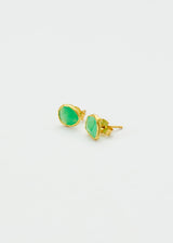 18kt Gold Birds Lament Chrysoprase Studs