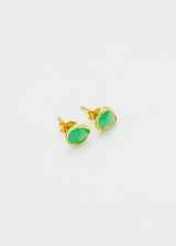 18kt Gold Birds Lament Chrysoprase Studs